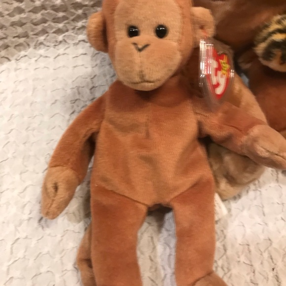 Vintage lot of 8 Beanie Buddy plush Jungle Safari animals tiger monkeys - Picture 5 of 9